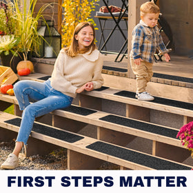 STEPCORE weather-resistant strips 30in-6in withstand sun and snow.