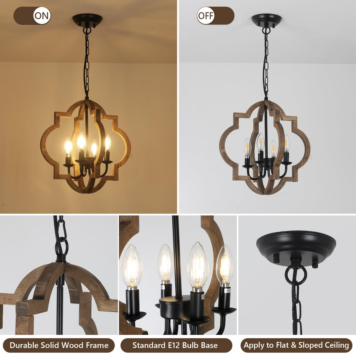 Stepeak chandelier offers dimmable light for mood-friendly ambience.