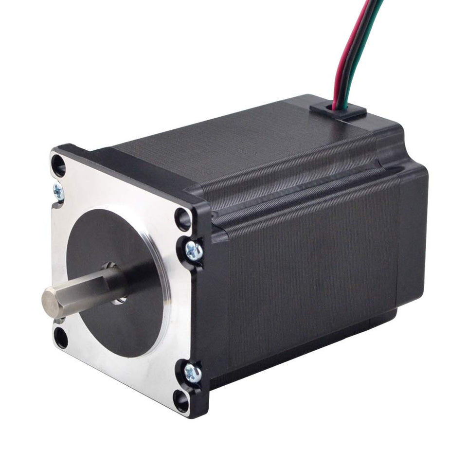 StepperOnline Nema23 front view showing compact frame for tight installations.