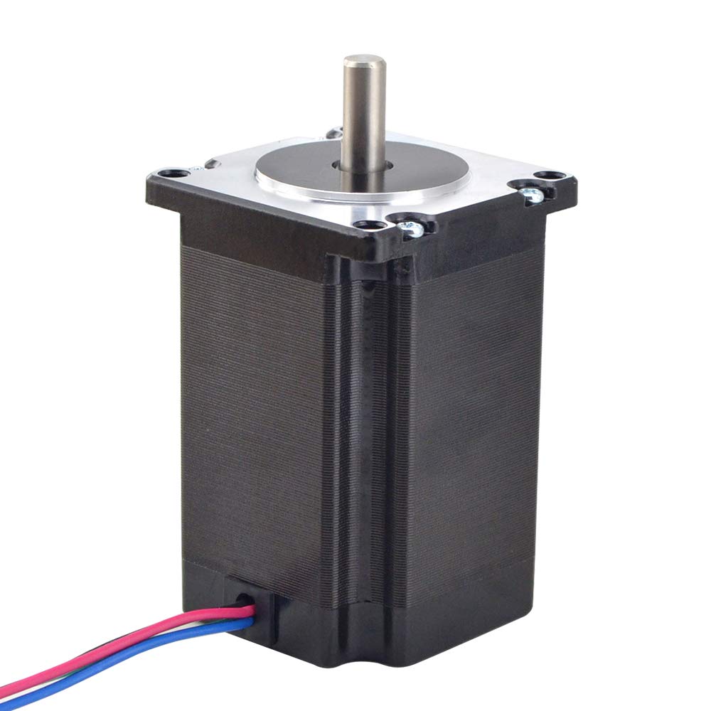 StepperOnline Nema23 shaft detail with 8mm shaft for robust couplings.