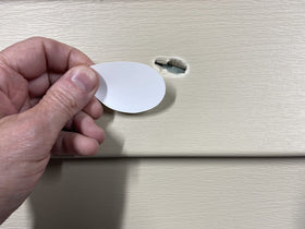 Stepsaver patch with uneven edges blends seamlessly into repaired vinyl areas