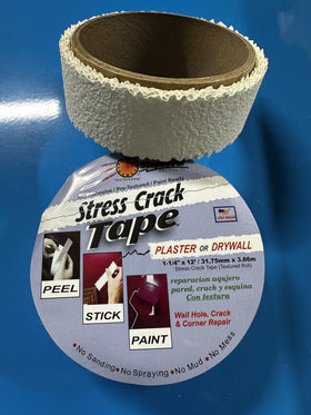 Stepsaver stress crack tape roll for self-adhesive wall repair with paint-ready finish.