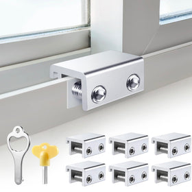 STERGDE Sliding Window Locks 6-sets front view demonstrating durable aluminum construction for enhanced security.