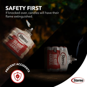 Sterno long-burning light ideal for outages and outdoor use.