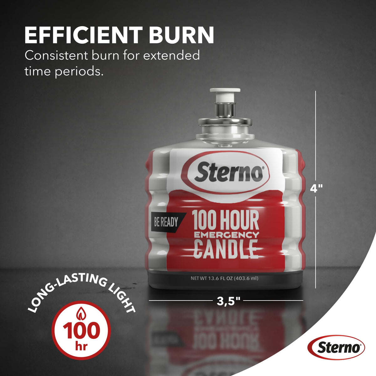 Sterno set of six emergency candles ensures multiple backups for emergencies.