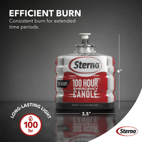 Sterno set of six emergency candles ensures multiple backups for emergencies.