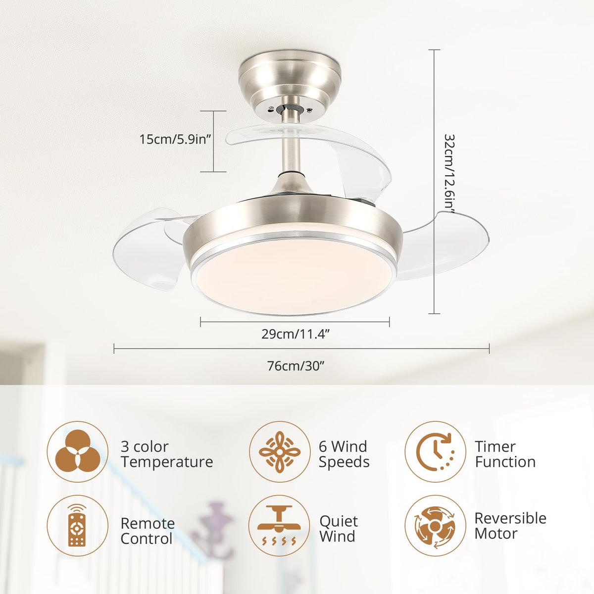 STERREN cool white 6500K LED brightness supports focus and clarity.