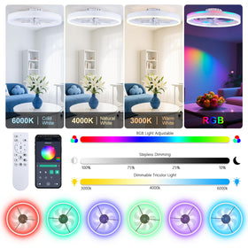 STERREN bladeless chandelier fan with remote demonstrates sleek, space-saving cooling and illumination.