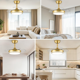 STERREN golden finish blends with modern bedroom decor.