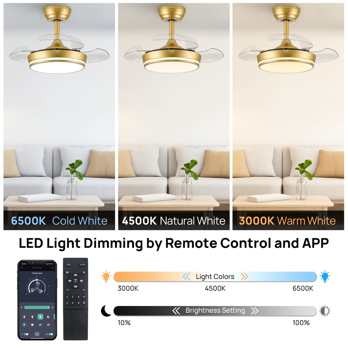 STERREN LED light with 3000K warm white setting.