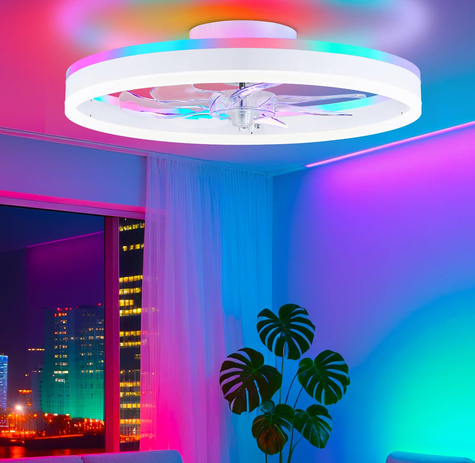 STERREN RGB ceiling fan light 20-inch showcasing mood lighting for any room.