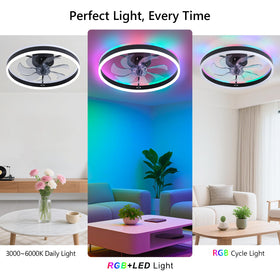 STERREN translucent blades maintain elegant aesthetics even when lights are on.