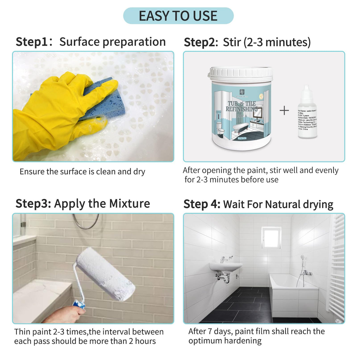 Fresh coating being applied to a tub or tile surface.