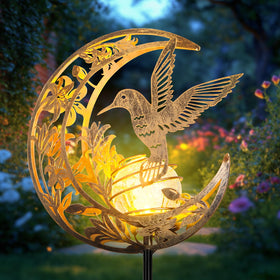 STF ShangTianFeng solar hummingbird moon light brightens garden with soft, eco-friendly glow.