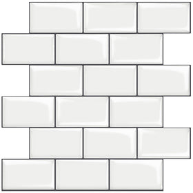 STICKGOO 10-sheet white subway tiles peel and stick for a quick kitchen backsplash upgrade.