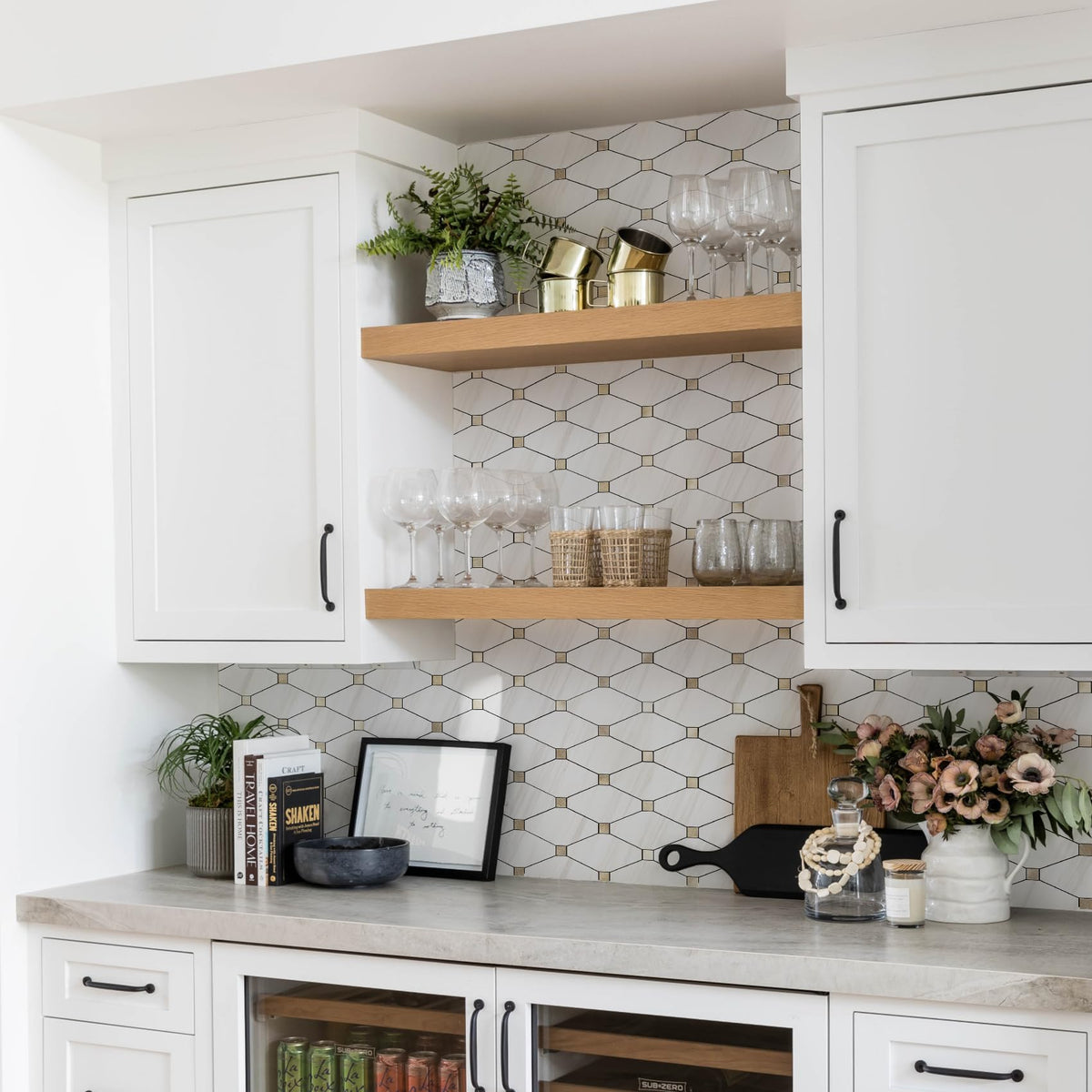 StickGOO bathroom wall backsplash resistant to moisture and heat