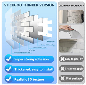 STICKGOO easy do it yourself peel and stick interlock tiles save time.