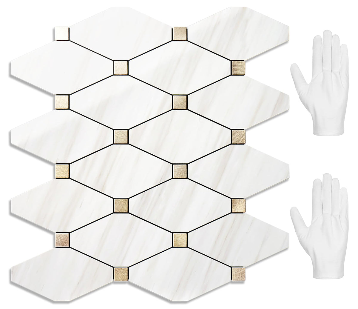StickGOO polished dolomite backsplash tiles add modern shine to kitchen walls