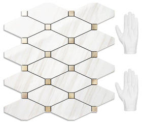 StickGOO polished dolomite backsplash tiles add modern shine to kitchen walls
