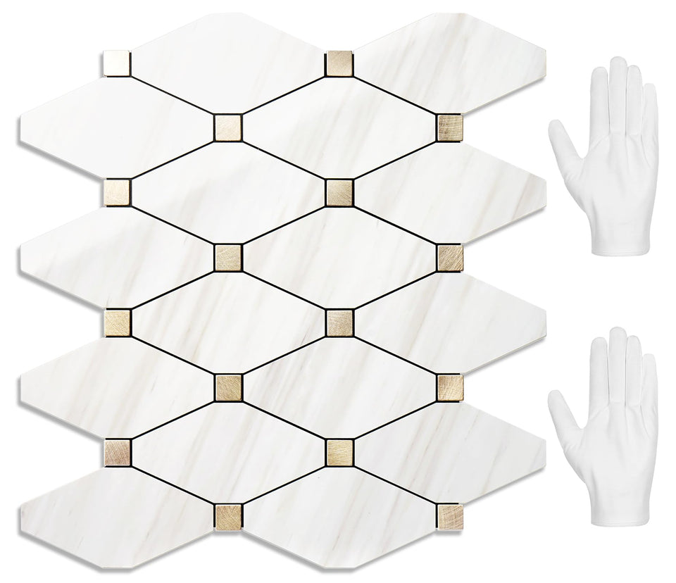 StickGOO polished dolomite backsplash tiles add modern shine to kitchen walls