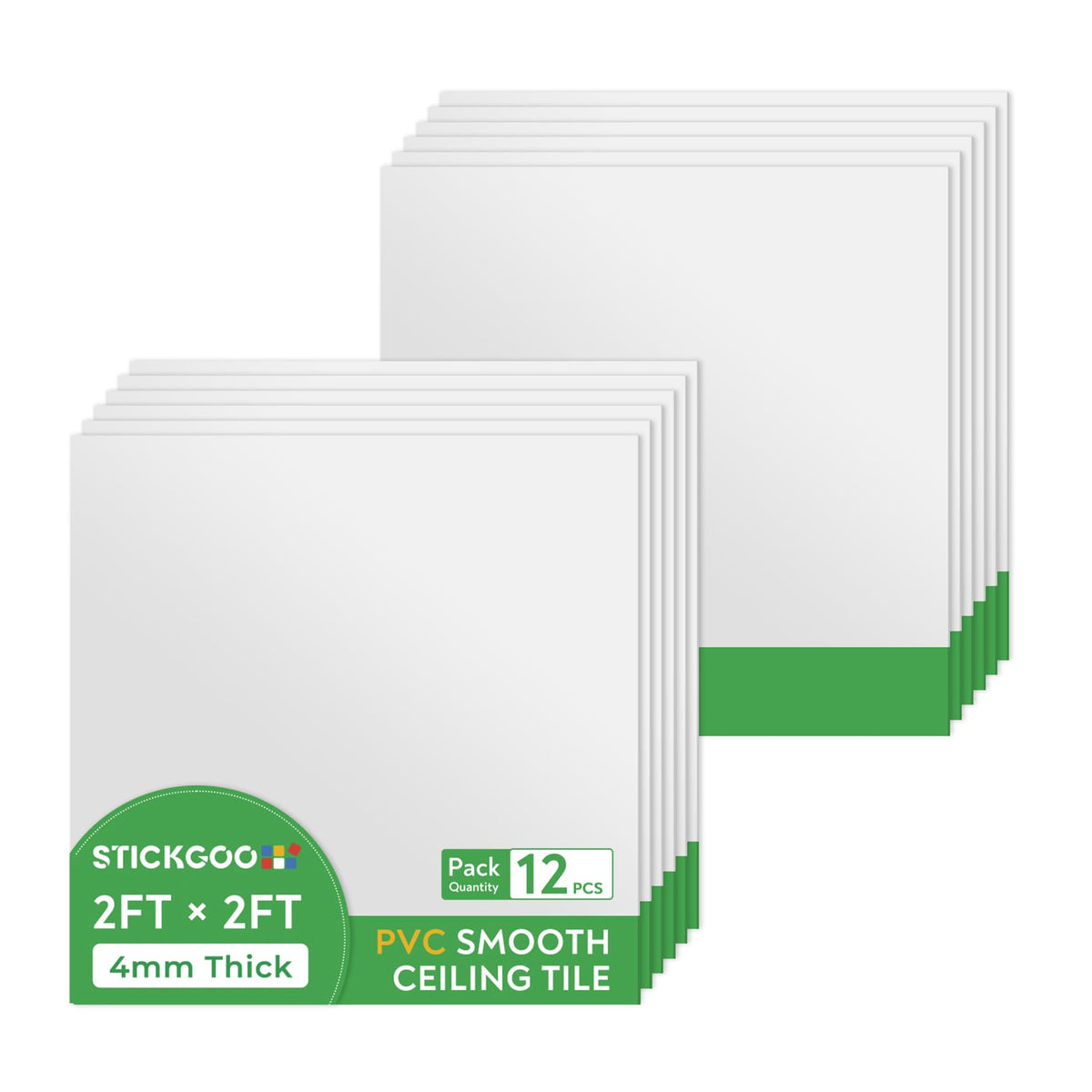 STICKGOO Smooth Drop ceiling tile closeup showing crisp edges for easy installations