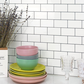 STICKGOO thick tiles 2mm thick provide a solid, durable look without grout.