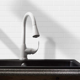 STICKGOO thicker backsplash tile interlock edges showing seamless installation.