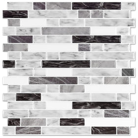 STICKGOO thicker-design peel and stick tiles provide a durable Carrara Grey kitchen backsplash.