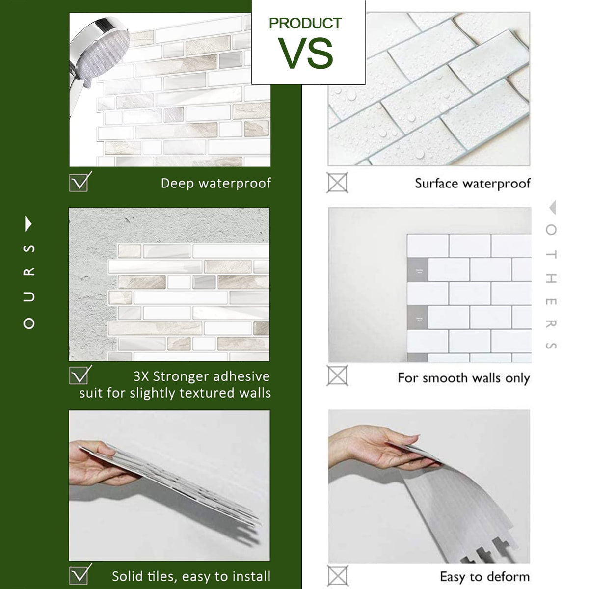 STICKGOO Thicker Design tiles interlock for easy DIY installation.