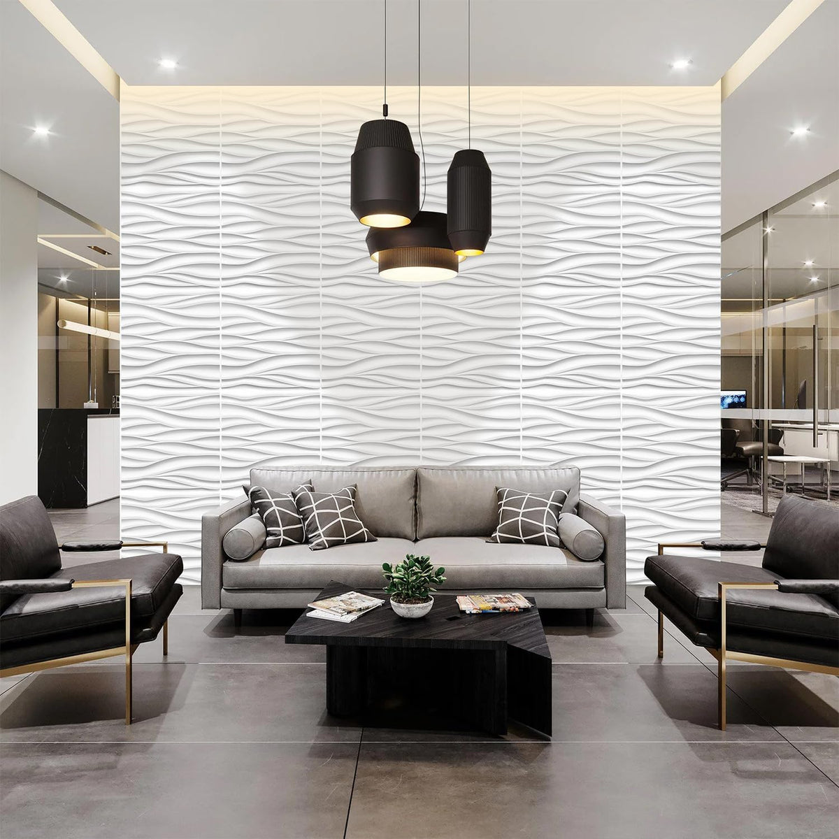 STICKGOO Wave panel pack of twelve tiles for quick room refresh.