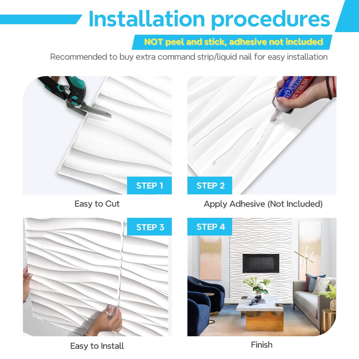 STICKGOO PVC panels offer waterproof and fire-resistant performance.