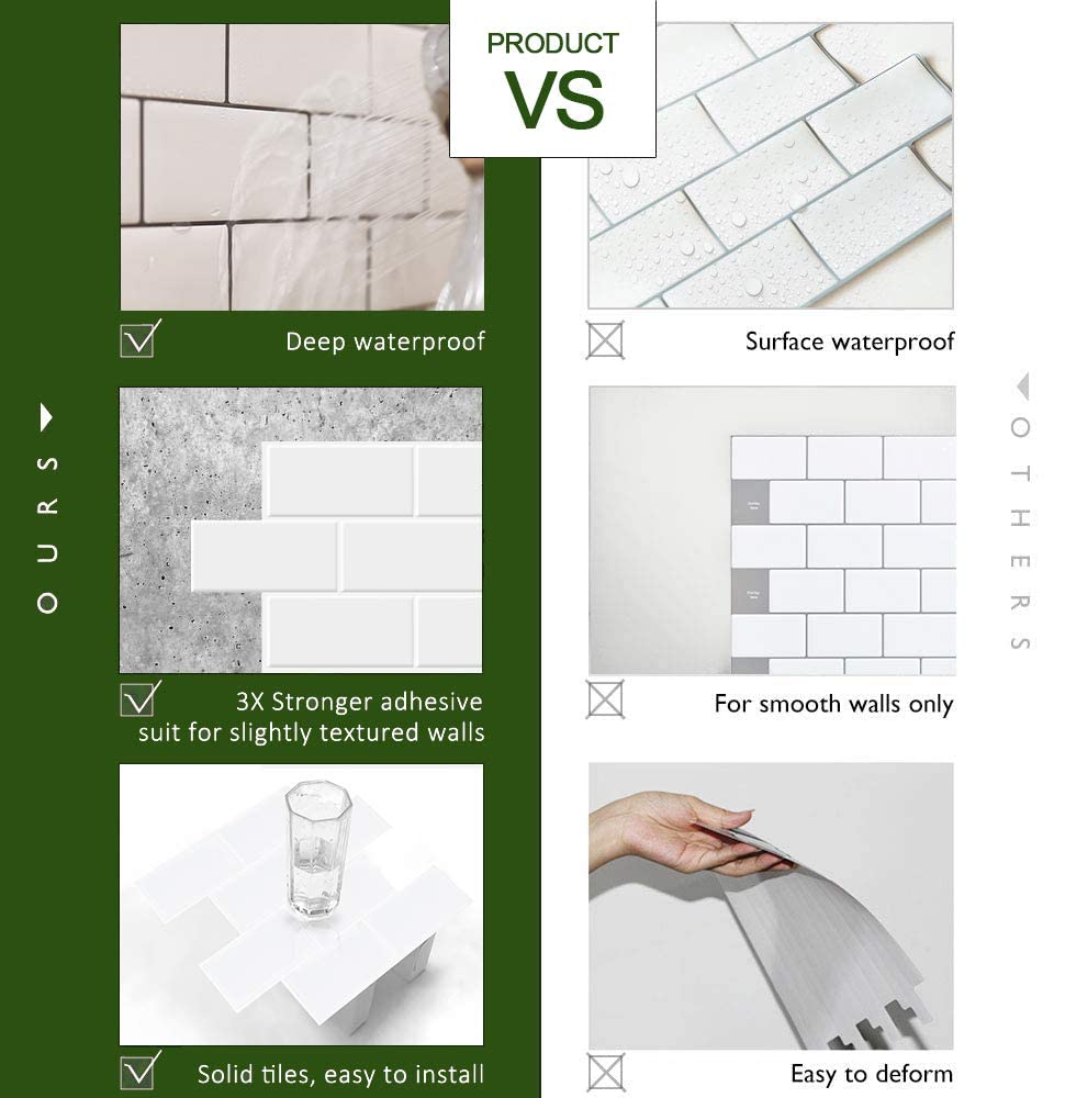 STICKGOO white grout-look closeup emphasizes clean, modern style.