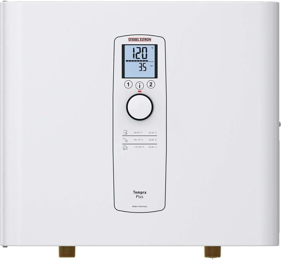 Stiebel Eltron Tempra 29 Plus exterior unit showing compact wall-mounted design for small spaces
