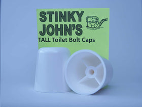 Stinky John's bolt cap hides bolts to improve bathroom aesthetics