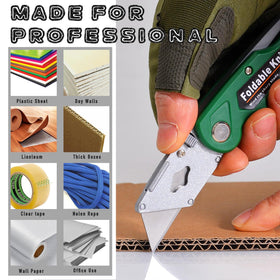 STINO folding box cutter with ergonomic handle for comfortable use.