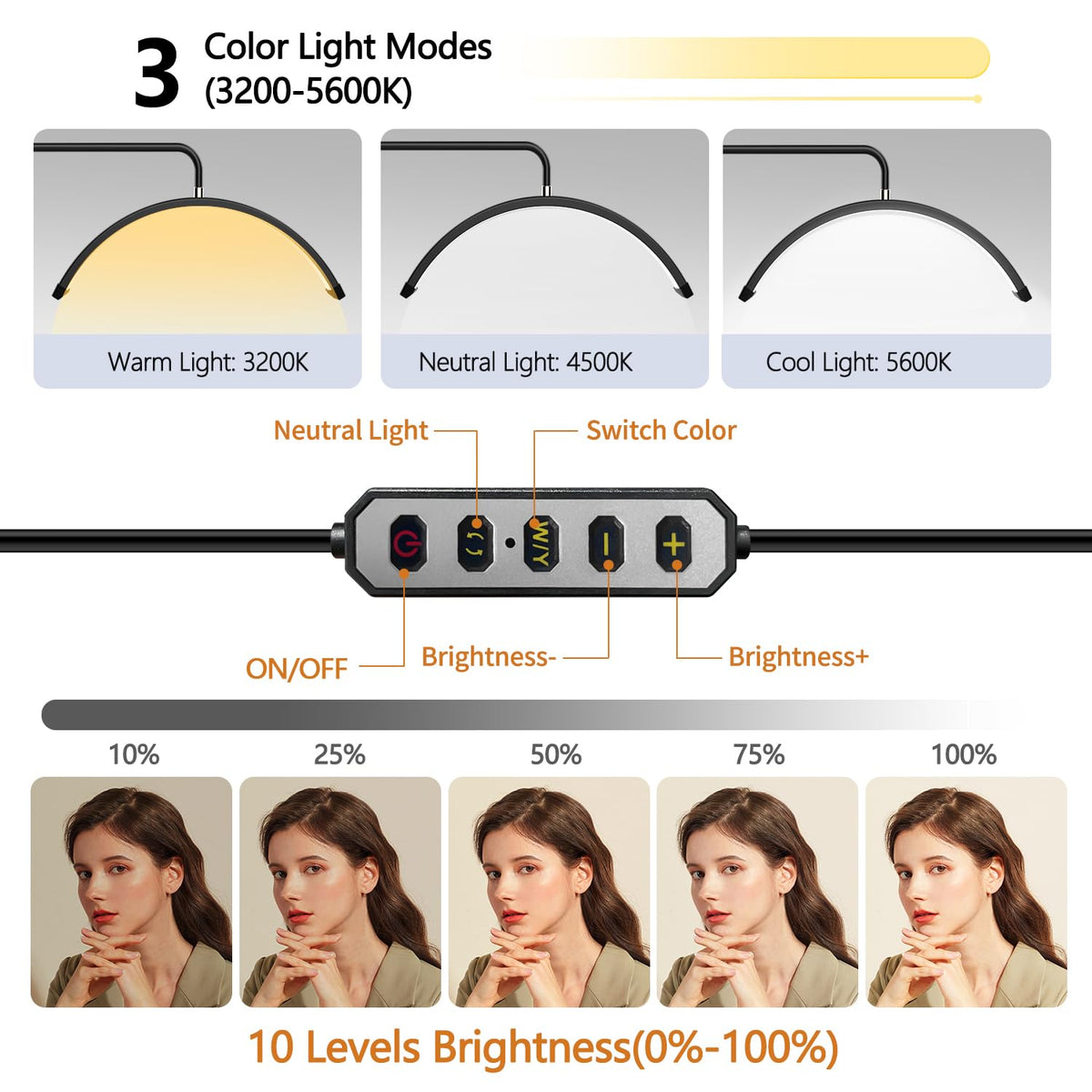 Stjiatu 360-degree rotation lamp head reduces shadows during delicate lashes.
