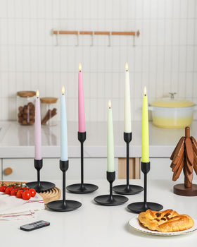 Stmarry 9.65-inch pastel taper candle close-up with realistic wax finish.