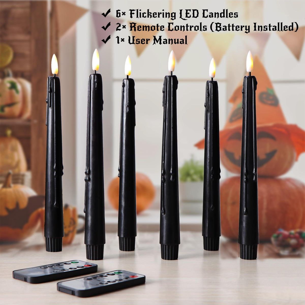 Stmarry 3D flame LED tapers provide a realistic flicker.