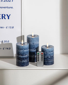 Stmarry gradient navy blue flameless candles bedroom relaxation glow
