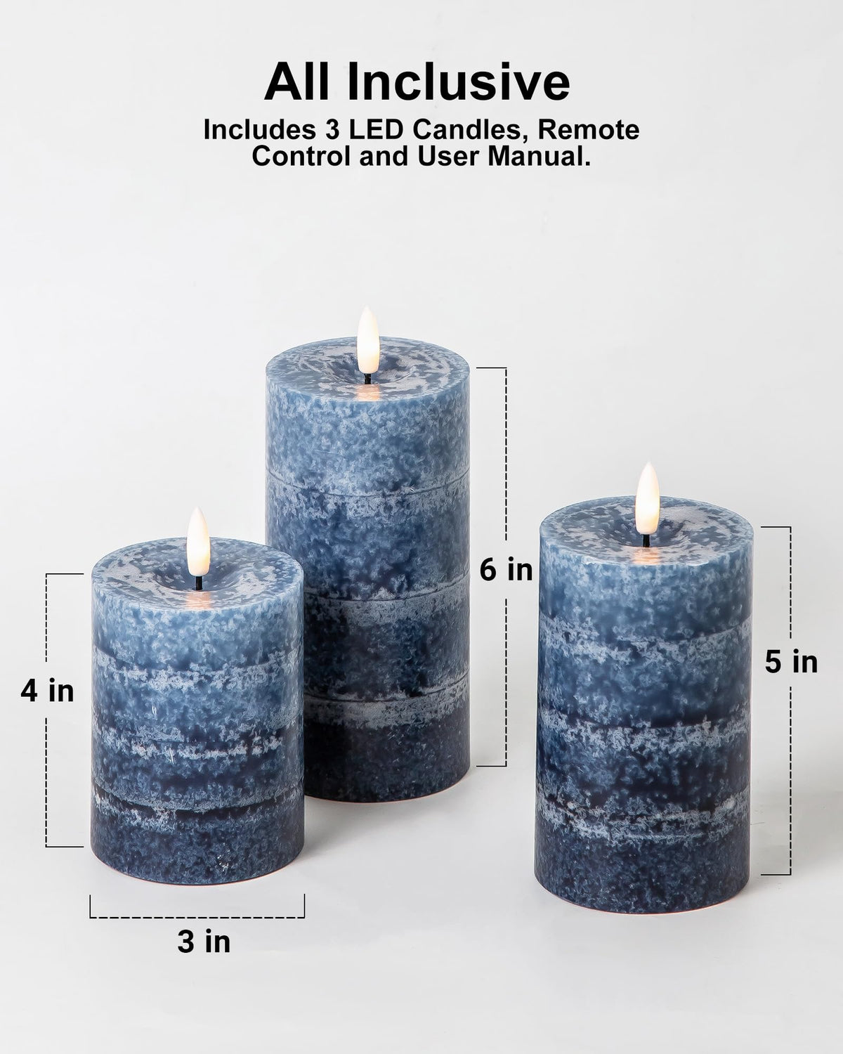 Stmarry gradient navy blue flameless candles packaging and contents