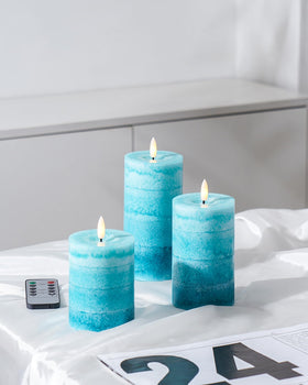 Stmarry gradient teal candles creating soft mood lighting for evenings