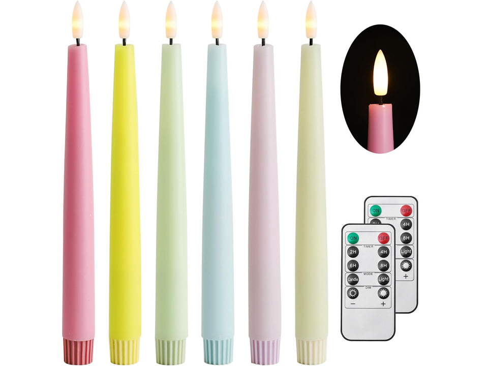 Stmarry multicolored pastel taper candles create a playful, safe ambiance for celebrations.
