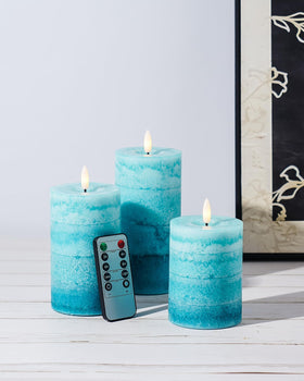 Stmarry teal candles with timer feature for scheduled ambiance