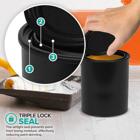 Stock Your Home 1gal bucket side view with handle and snap lid.