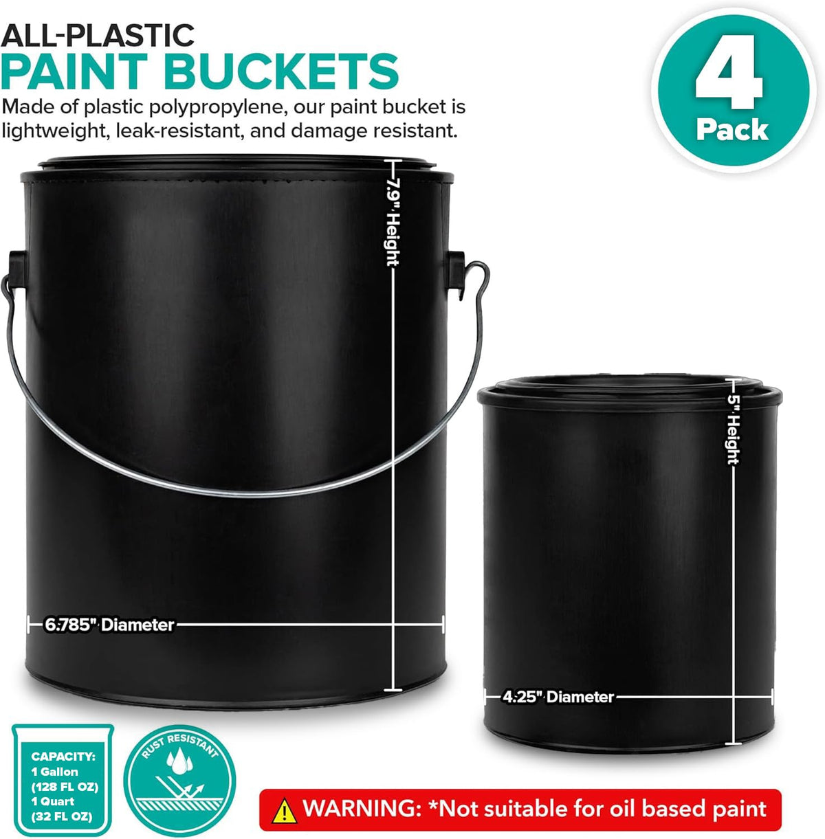 Stock Your Home 1qt bucket side view showing compact, portable design.