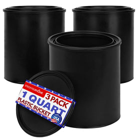 Stock Your Home 1-quart plastic paint bucket with triple-lock lid for secure airtight storage.