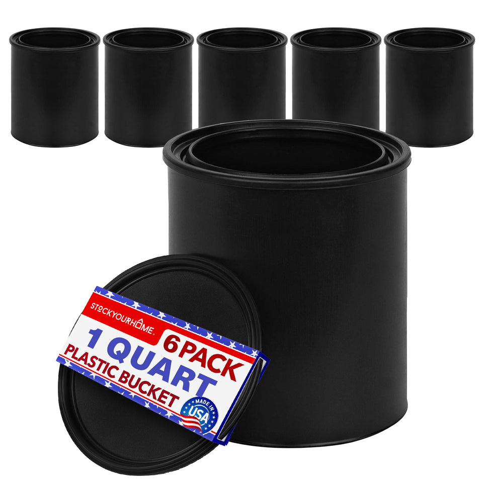 Stock Your Home 1-quart plastic paint bucket for leak-free water-based paints.