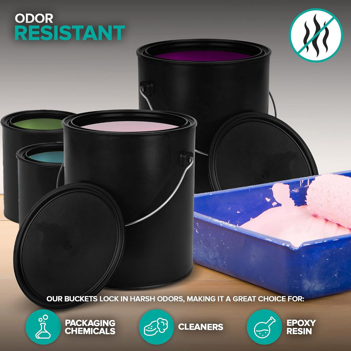 Stock Your Home leak-proof container stacked for storage and transport.