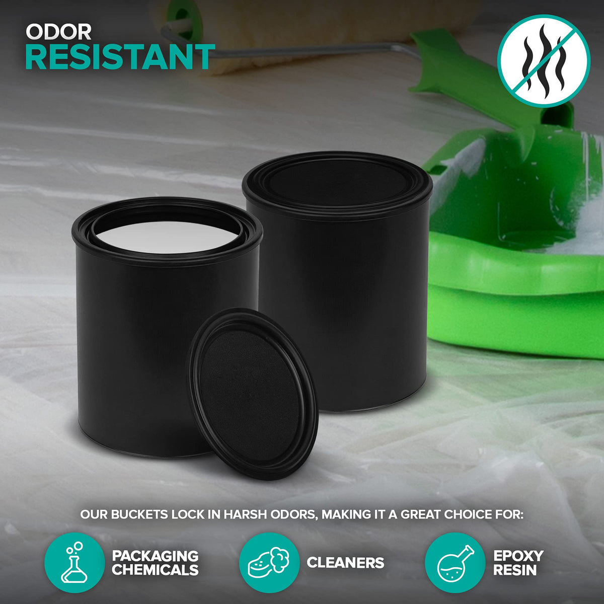 Stock Your Home recyclable plastic paint can provides eco-friendly storage options.