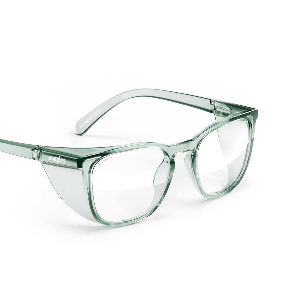 Stoggles Square front view demonstrates lightweight eye protection with stylish design.